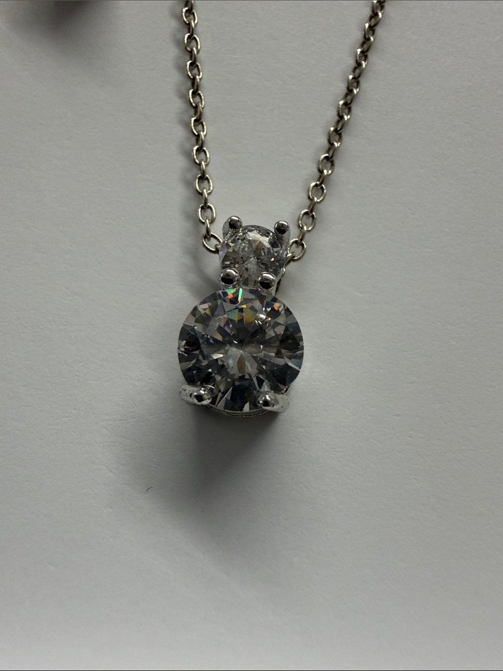 Classic Stainless Silver-Tone Clear CZ Necklace and Stud Earrings Set - Picture 4 of 4